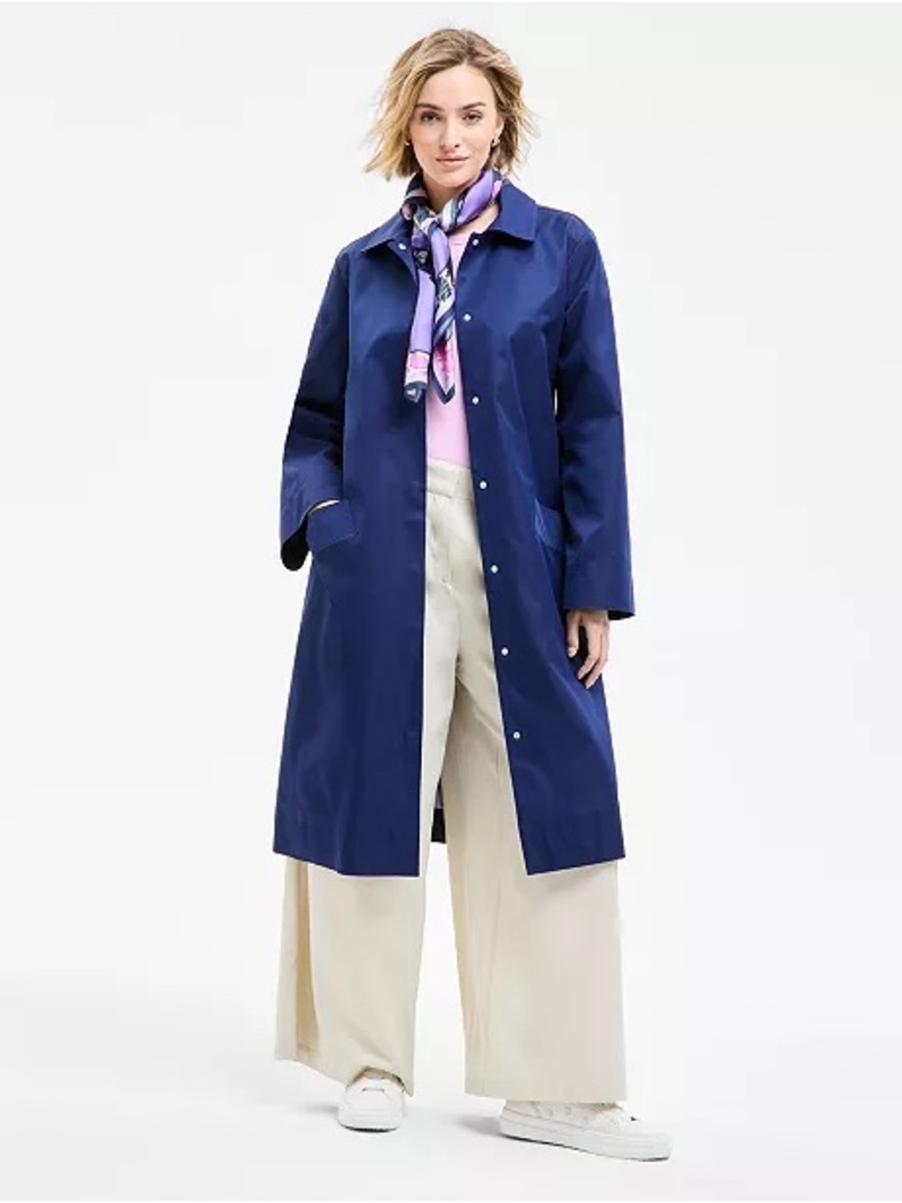 Macy's Flower Show Tie-Front A-Line Trench Coat